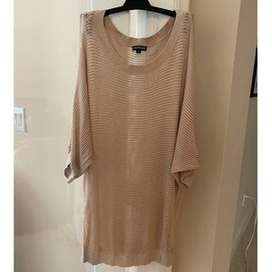 Express Size Medium Beige Loose Knit Half Sleeve Sweater